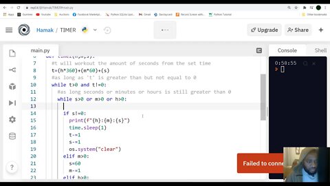 Python Countdown Timer: H:M:S tutorial with comments