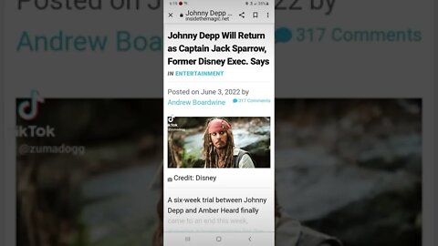 Johnny Depp to Return to "Pirates Of The Carribean" As Captian Jack Sparrow According To Disney Exec