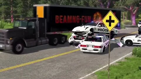 Simulator: Trucks united against the police, dozens of police cars were abused!