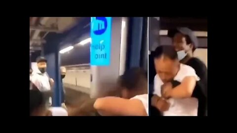 Black men detain Asian man for trying to molest girl on NYC subway train #blackmen #assault #nyc