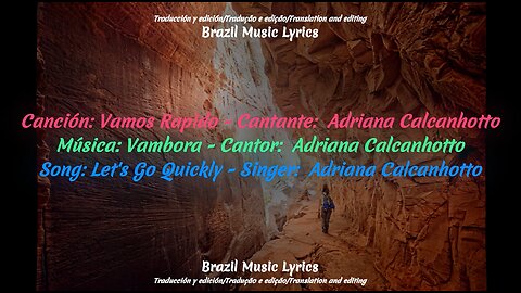 Brazilian Music: Let's Go Quickly - Singer: Adriana Calcanhotto