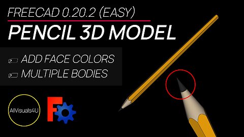 ✏ How To Make 3D Models - FreeCAD Part Design - Pencil 3D - FreeCAD Color Face - Easy CAD Designs