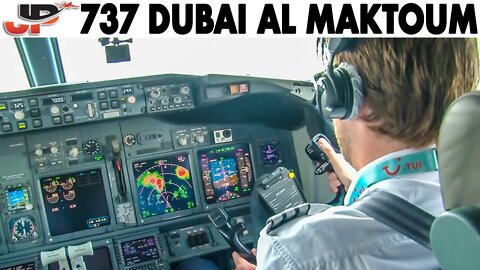 Piloting the Boeing 737-800 out of DUBAI AL MAKTOUM | Cockpit Views