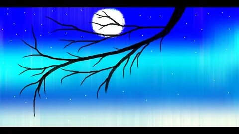 Beautiful Moonlight Scenery step by step | ms paint | computer drawing | scenery drawing