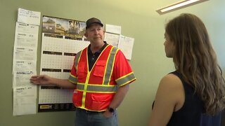 Construction workers keeping their "heads on a swivel" to avoid distracted drivers