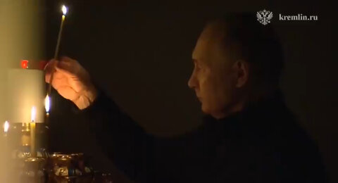 President Putin lights a candle For the Victims of the Moscow Terror Attack !!!