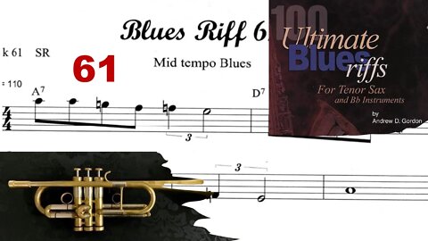 100 Ultimate Blues Riffs (Bb) by Andrew D. Gordon 061 - Sax, Trumpet and Play-along (Midtempo Blues)
