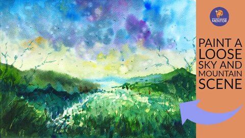 Watercolor Sky Tutorial for Beginners | Mountain Landscape full tutorial