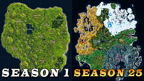 Evolution Of Fortnite Map (Chapter 1 Season 1 - Chapter 4 Season 4)