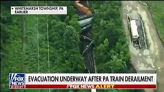 VIDEO: A train transport carrying dangerous materials derailed in the outskirts of Philadelphia