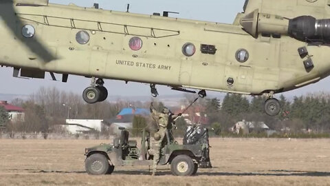 U.S. Paratroopers conduct sling load training in Poland