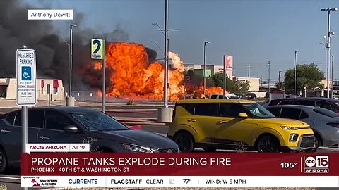 Crews extinguish large fire involving propane tanks