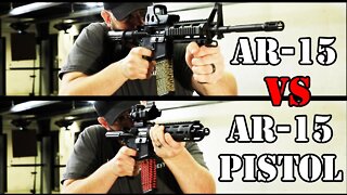 Full Sized AR-15 vs AR-15 Pistol... Recoil test