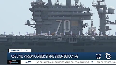 USS Carl Vinson Carrier Strike Group deploying