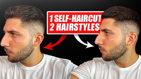 Men's Short Hair Mid Fade Self-Haircut w 2 Hairstyles | How To Cut Your Own Hair