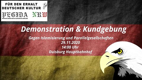 Ankündigung zur PEGIDA Duisburg NRW - 13.11.2020