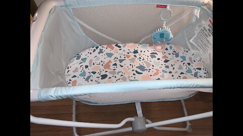 Fisher-Price Rock With Me Bassinet - Pacific Pebble, travel baby crib with rocking motion and m...