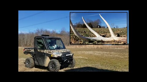 Polaris Ranger XP1000 Ride; Trail Cam Roundup & First Antler Shed Found!