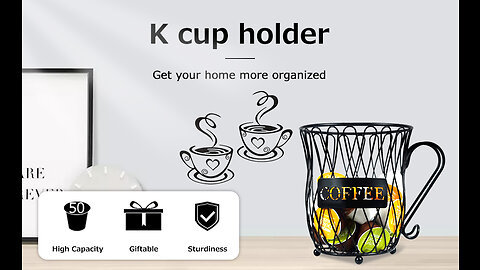 Stegodon White K Cup Holder, 50 Coffee Pod Holder, Large Capacity Kcups Pod Organizer for Coffe...