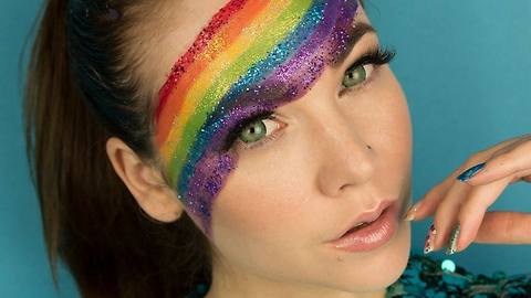Gay pride rainbow makeup tutorial