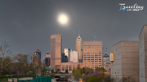 Solar Eclipse 2024 | Total Eclipse Crossing Over Indianapolis, Indiana