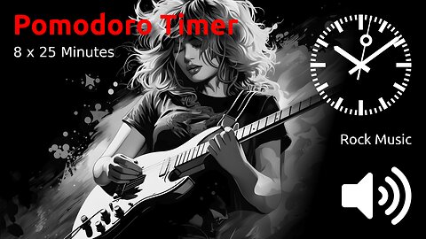 Pomodoro Timer 8 x 25min ~ Rock Music