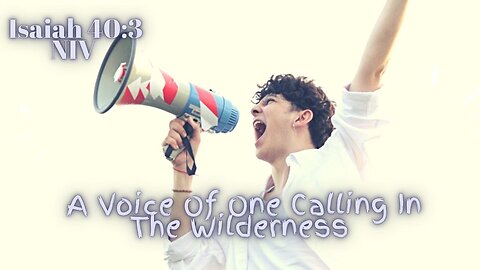 A Voice Of One Calling In The Wilderness - Isaiah 40:3 NIV