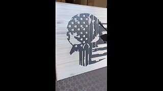 Skull with American Flag and Blackhawk