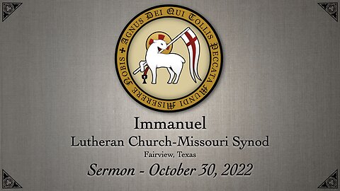 Sermon from October 30, 2022