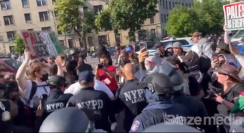 Anti Israel protesters brawl with NYPD