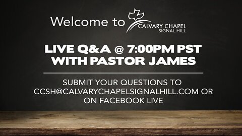 (Originally Aired 06/12/2020) June 12th - Q&A with Pastor James Kaddis