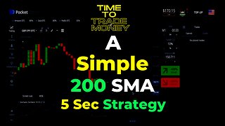 Use this simple 200 SMA for a 5 Sec binary options trade using Pocket Option