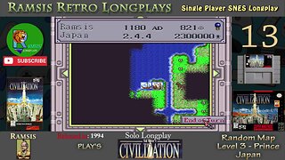 Sid Meier's Civilization | 1994 | SNES | Prince | Random | Japan - Episode #13 | Longplay