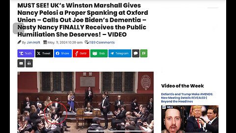 MUST SEE! UK’s Winston Marshall Gives Nancy Pelosi a Proper Spanking at Oxford Union