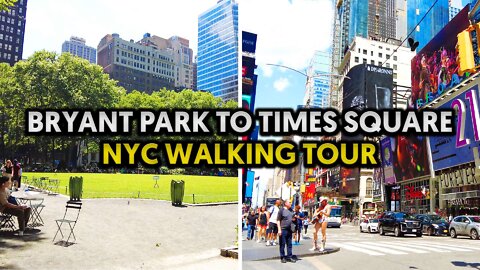 Bryant Park to Times Square: Walking NYC 4K