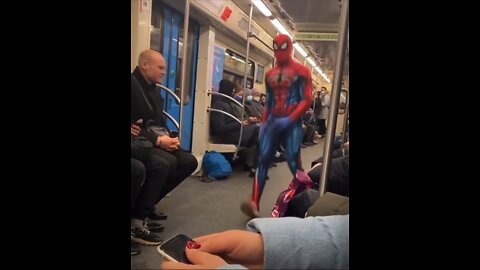 Spider-Man takes over the subway
