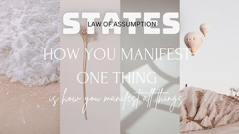 HOW YOU MANIFEST ONE THING IS HOW YOU MANIFEST ALL THINGS