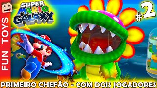 ⭐️ Super Mario Galaxy #2 - Veja como é jogar com DOIS JOGADORES, no primeiro CHEFÃO do jogo! 60fps