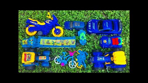 Blue colour toys ktm bike sports car bicycle truck mini coper car farm tractor | TOYO TOYS 🚎🚙✈️