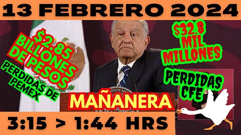 💩🐣👶 AMLITO | Mañanera *Martes 13 de febrero 2024* | El gansito veloz 3:15 a 1:44.