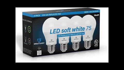 Great Eagle A19 LED Light Bulb Unboxing & Test 12W (75W Equivalent)