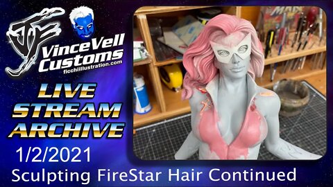 VinceVellCUSTOMS Live Stream - Working on FireStar hair continued