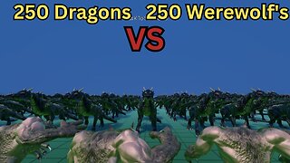 250 Dragons Versus 250 Werewolf's || Ultimate Epic Battle Simulator