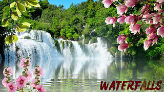 Tropical Waterfall & Audio | Relaxing | Meditation | Nature | Beautiful Waterfall Video