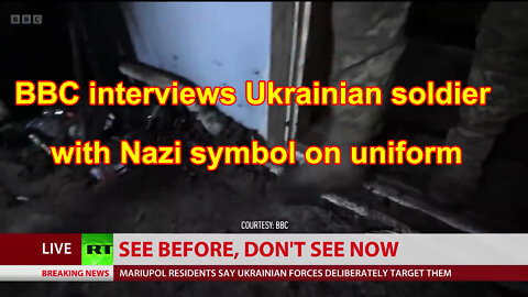 BBC interviews Ukrainian soldier with Nazi symbol on uniform