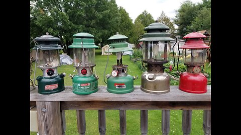 Coleman Lanterns . A quick look at the lineup that I own. White Gas and Propane.