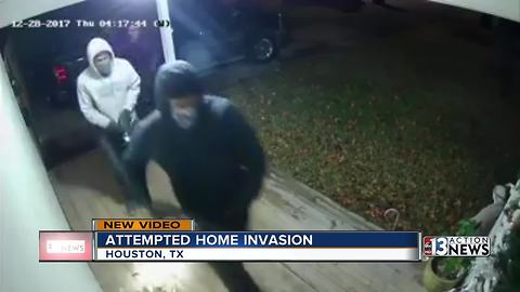 Video shows men trying to break into home