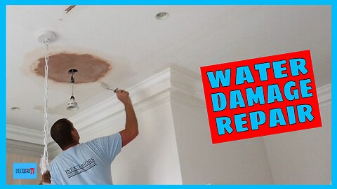 Covering a water stained ceiling.