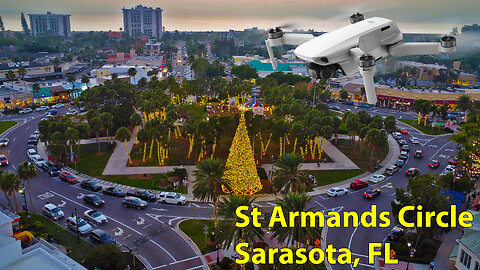 Sarasota St Armand's Circle Holiday Tree 2022 - drone video