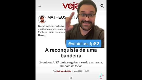 HILÁRIO! Filho de Miriam Leitão fala em resgate do verde e amarelo em evento da USP